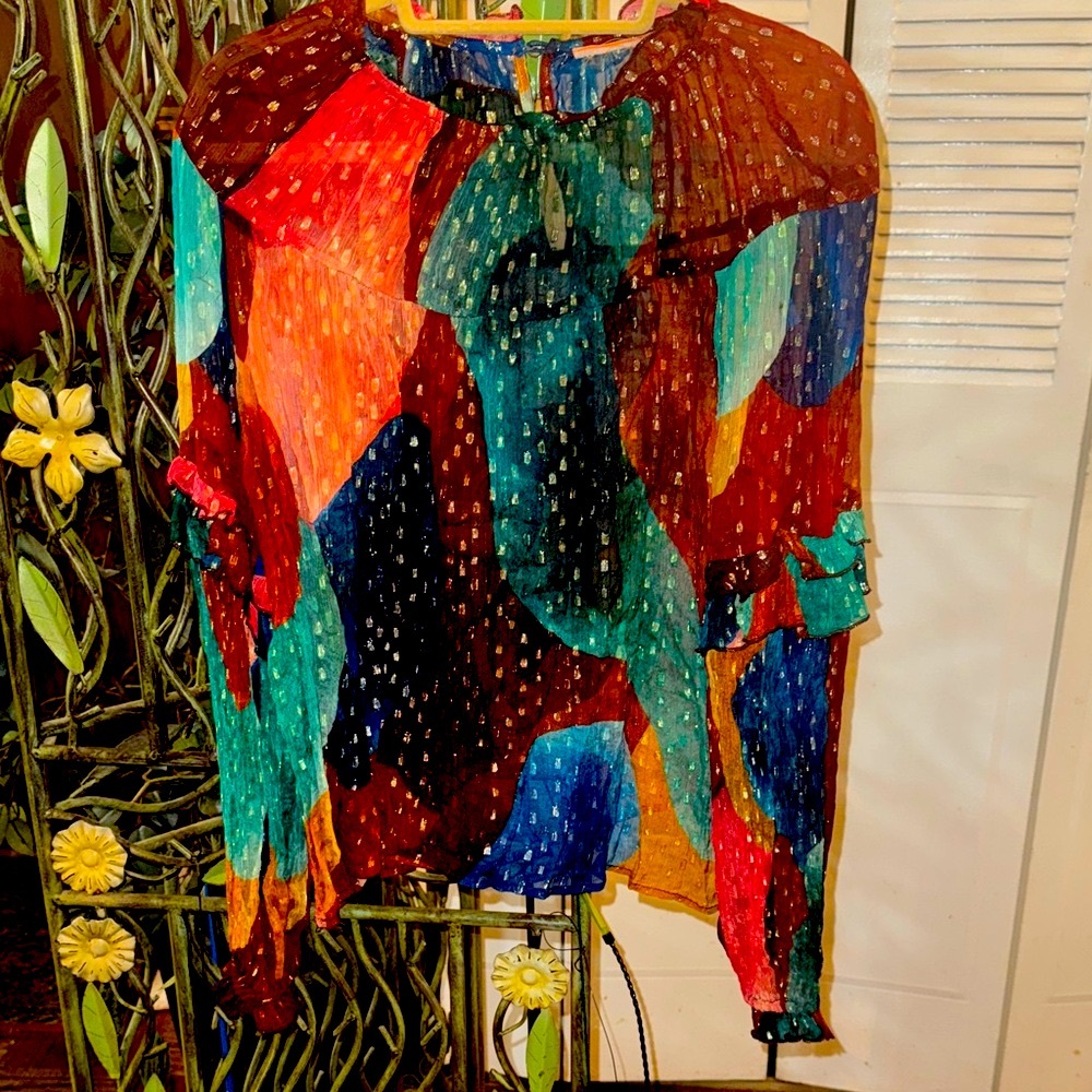 Colorful Patchwork Blouse - Picture 2 of 8